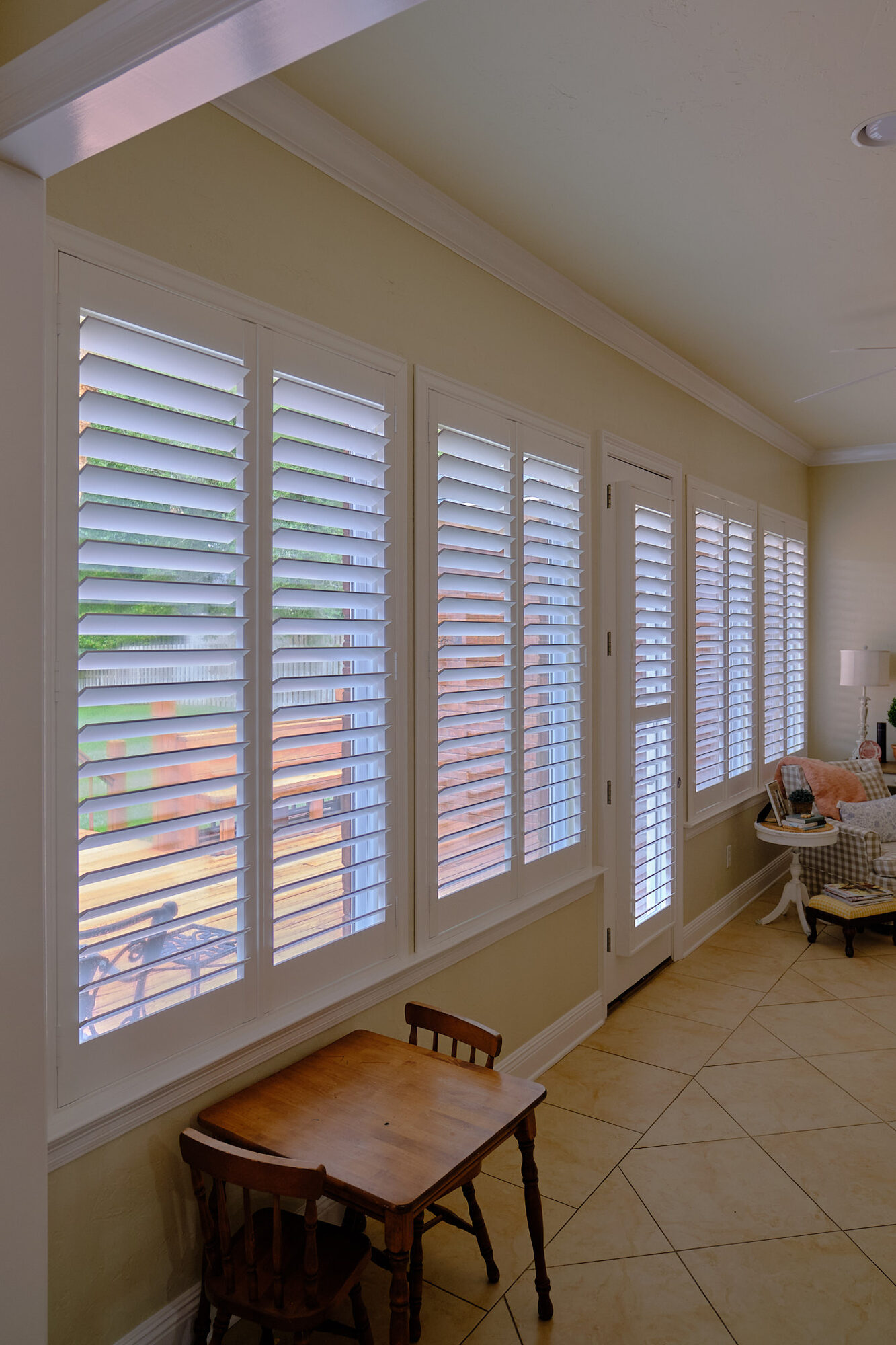Interior composite plantation shutters in an Auburn home
